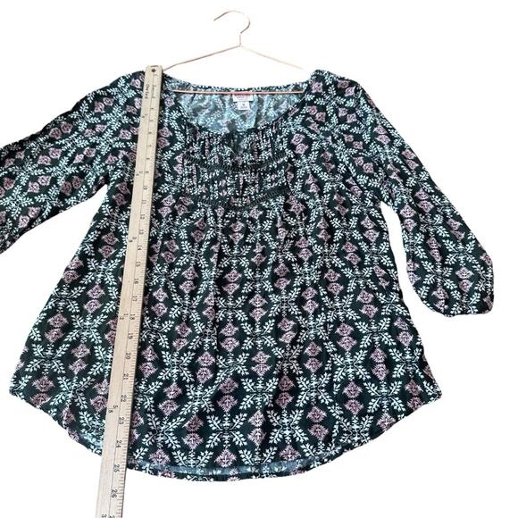 Mossimo Supply Co. Olive Green Tassel Blouse - Size Medium - Picture 2 of 6